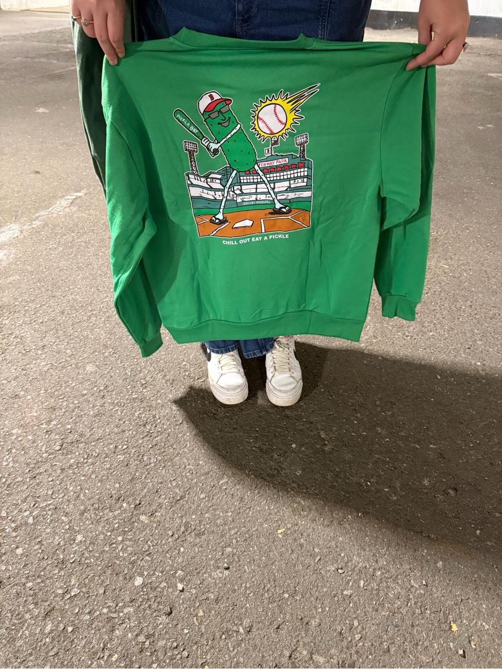 EXCLUSIVE Red Sox Grillo’s Pickles Crewneck